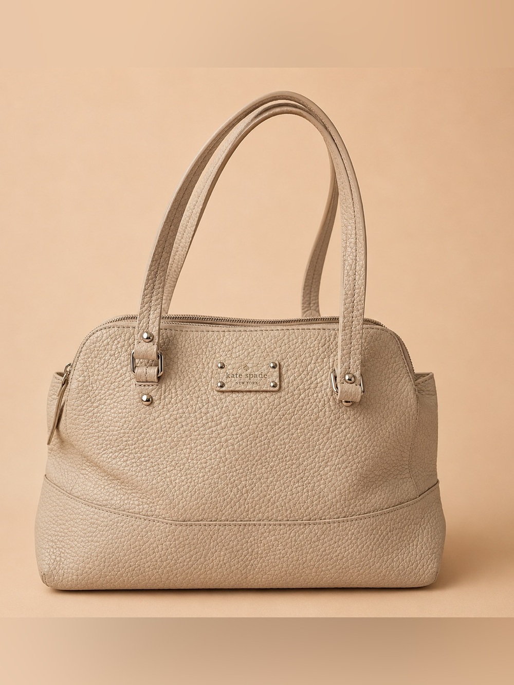kate spade Beige Pebbled Leather Shoulder Bag